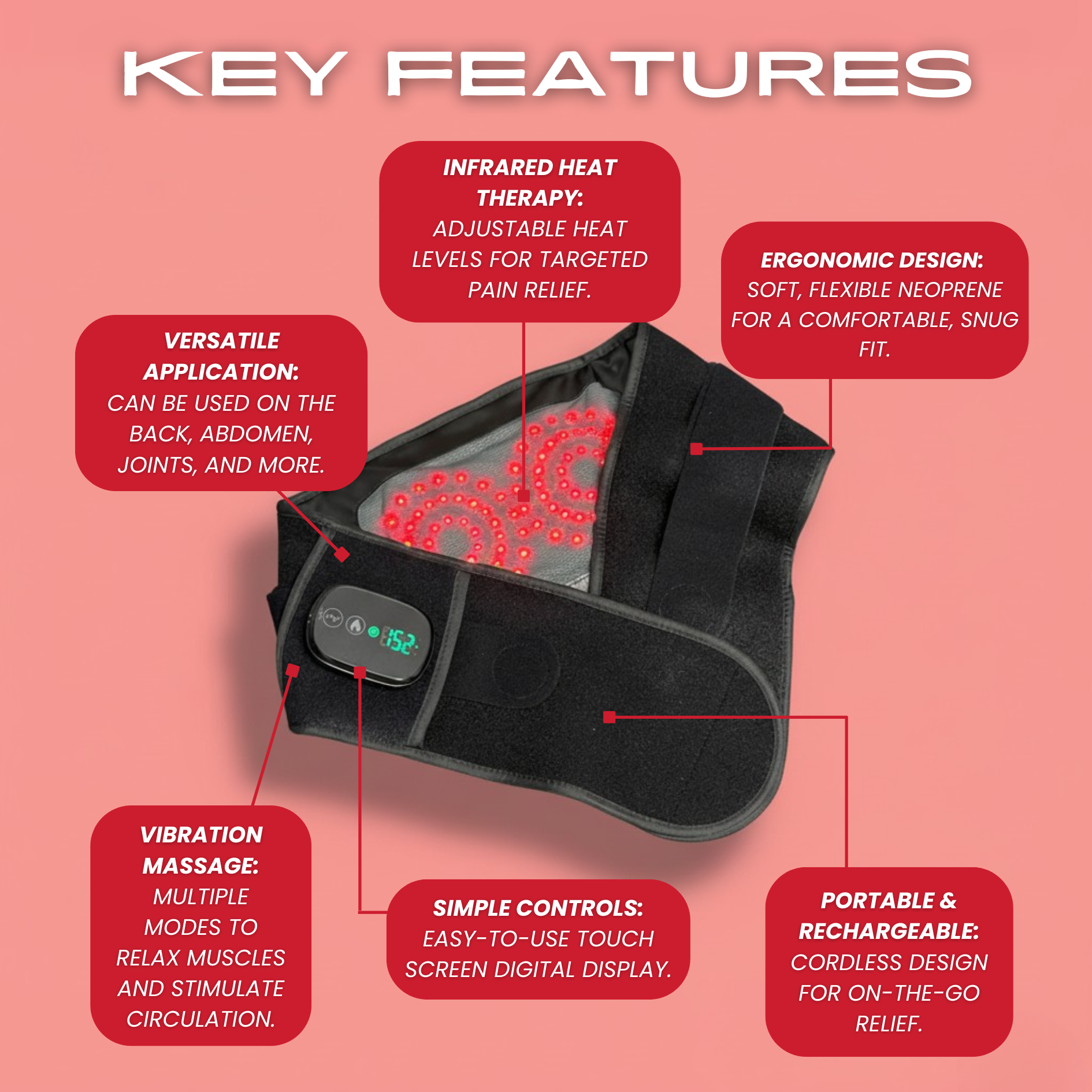 TheraBelt Red Light Therapy Recovery Belt