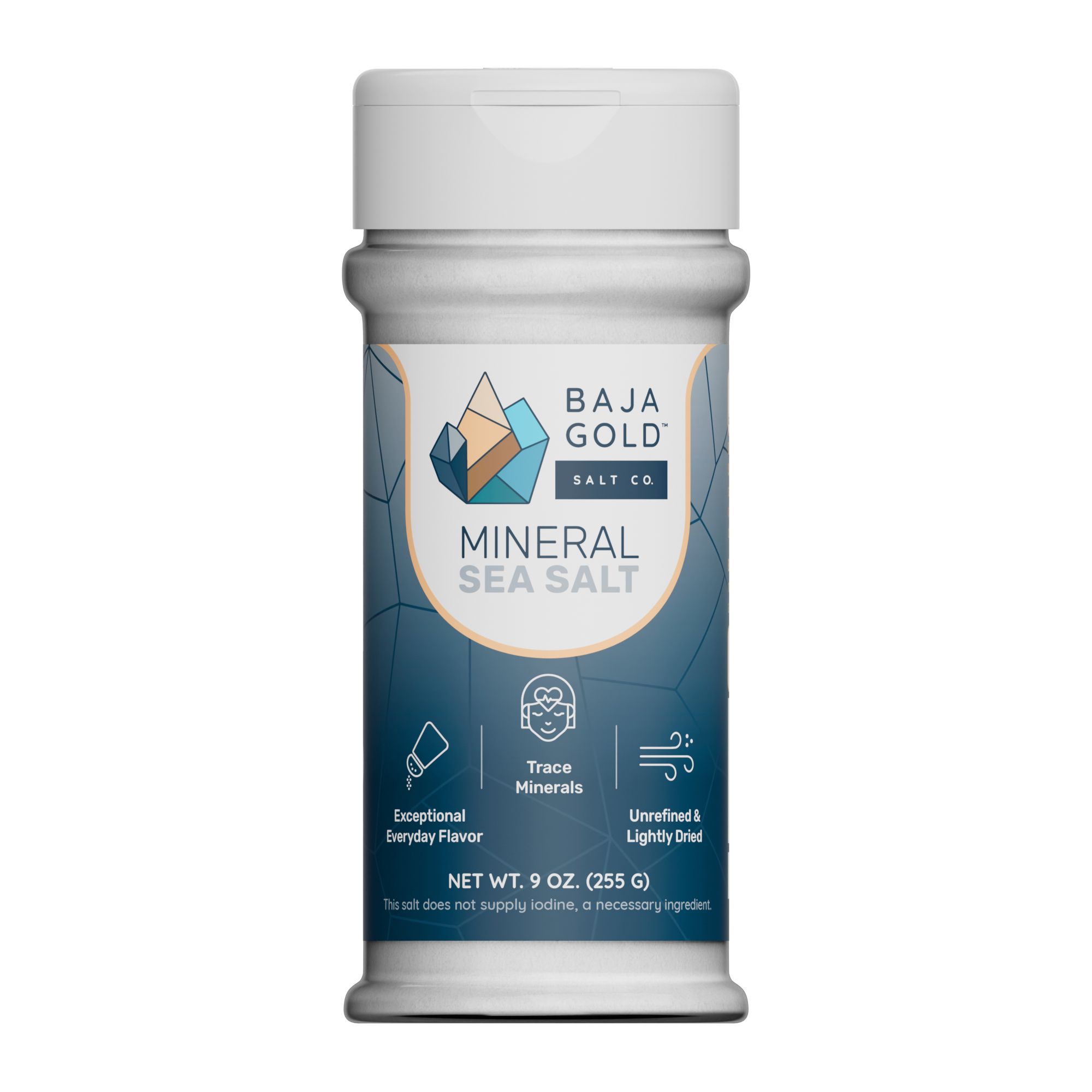 Baja Gold Mineral Sea Salt container on a white background