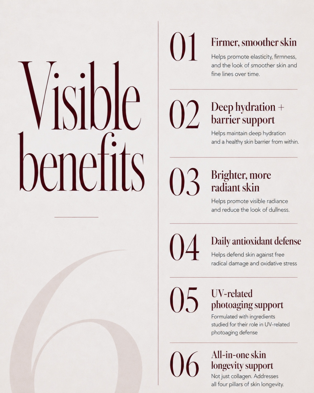 Skin + Hair Longevity Powdered Drink Supplement | Advanced Skin Nutrition