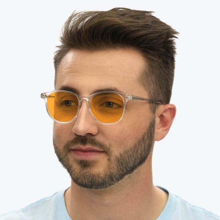 SunDown Billie Blue Blocking Glasses - Crystal
