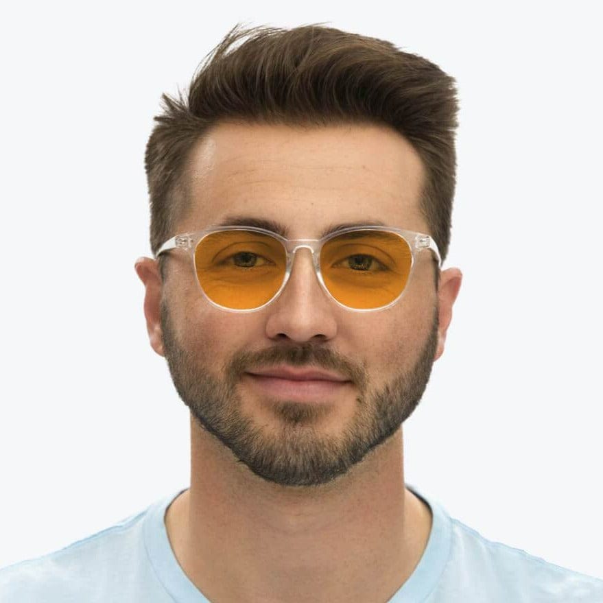 SunDown Billie Blue Blocking Glasses - Crystal