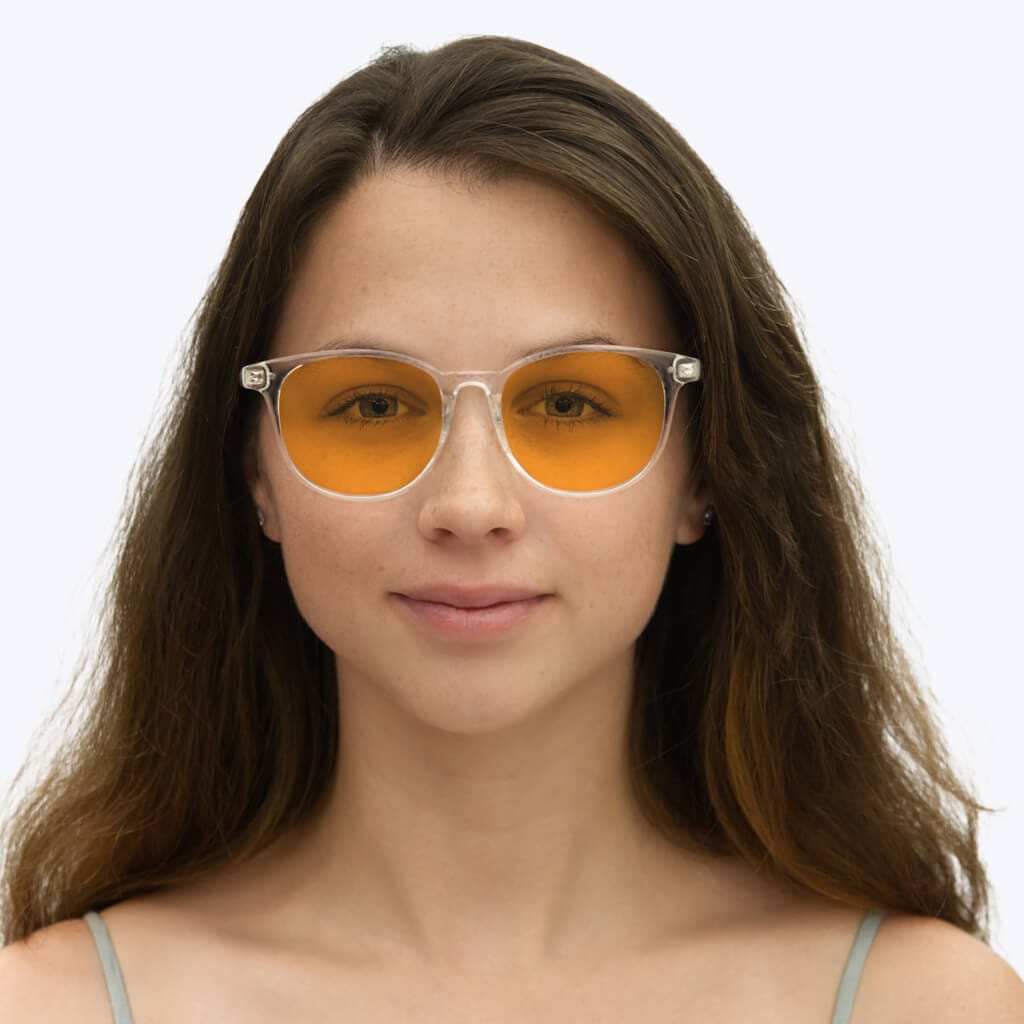SunDown Billie Blue Blocking Glasses - Crystal