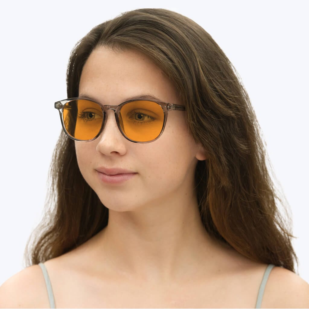 SunDown Billie Blue Blocking Glasses-Pearl Grey