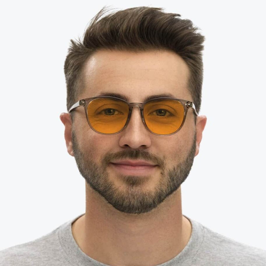 SunDown Billie Blue Blocking Glasses-Pearl Grey