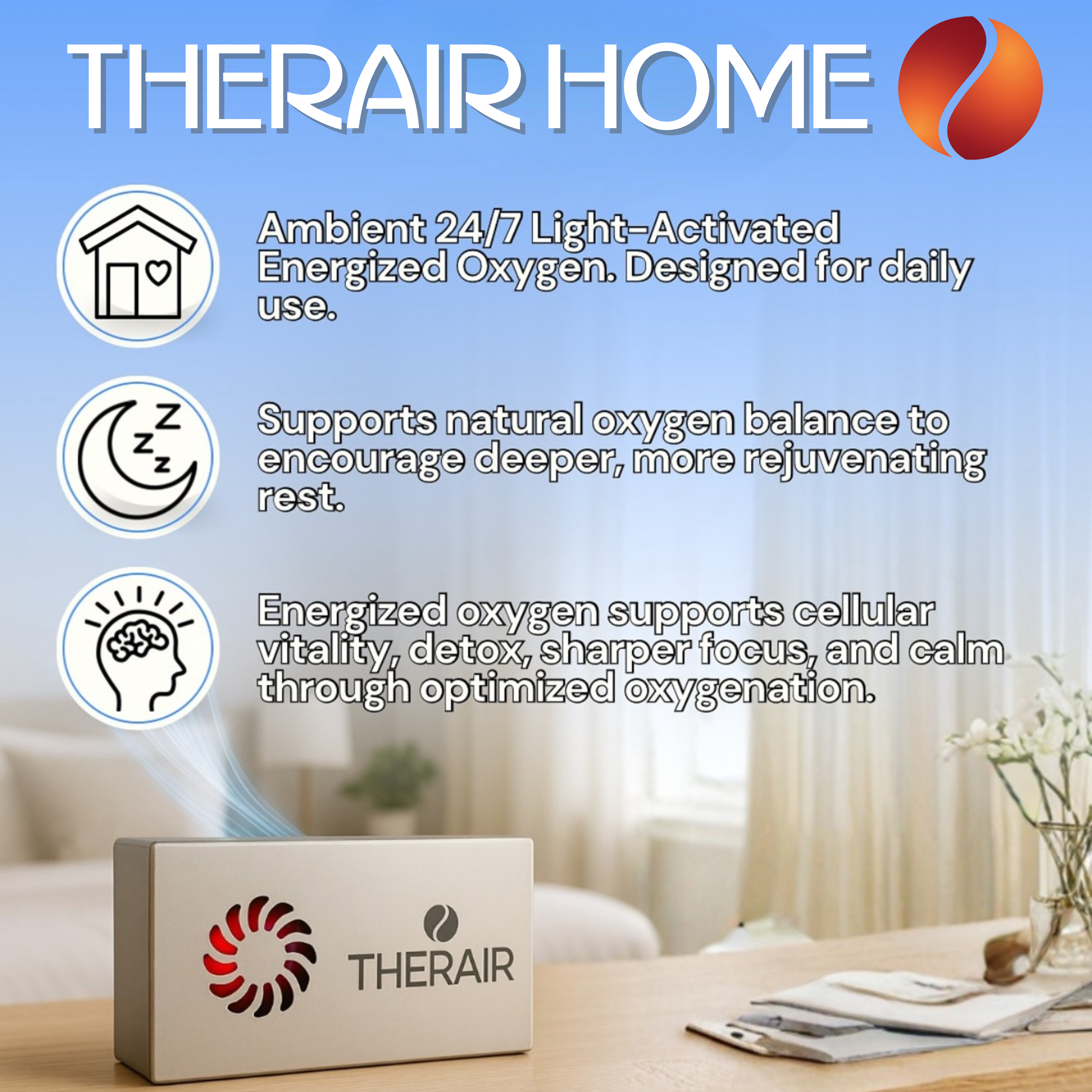 TherAir Home Light Activated Energized Oxygen System