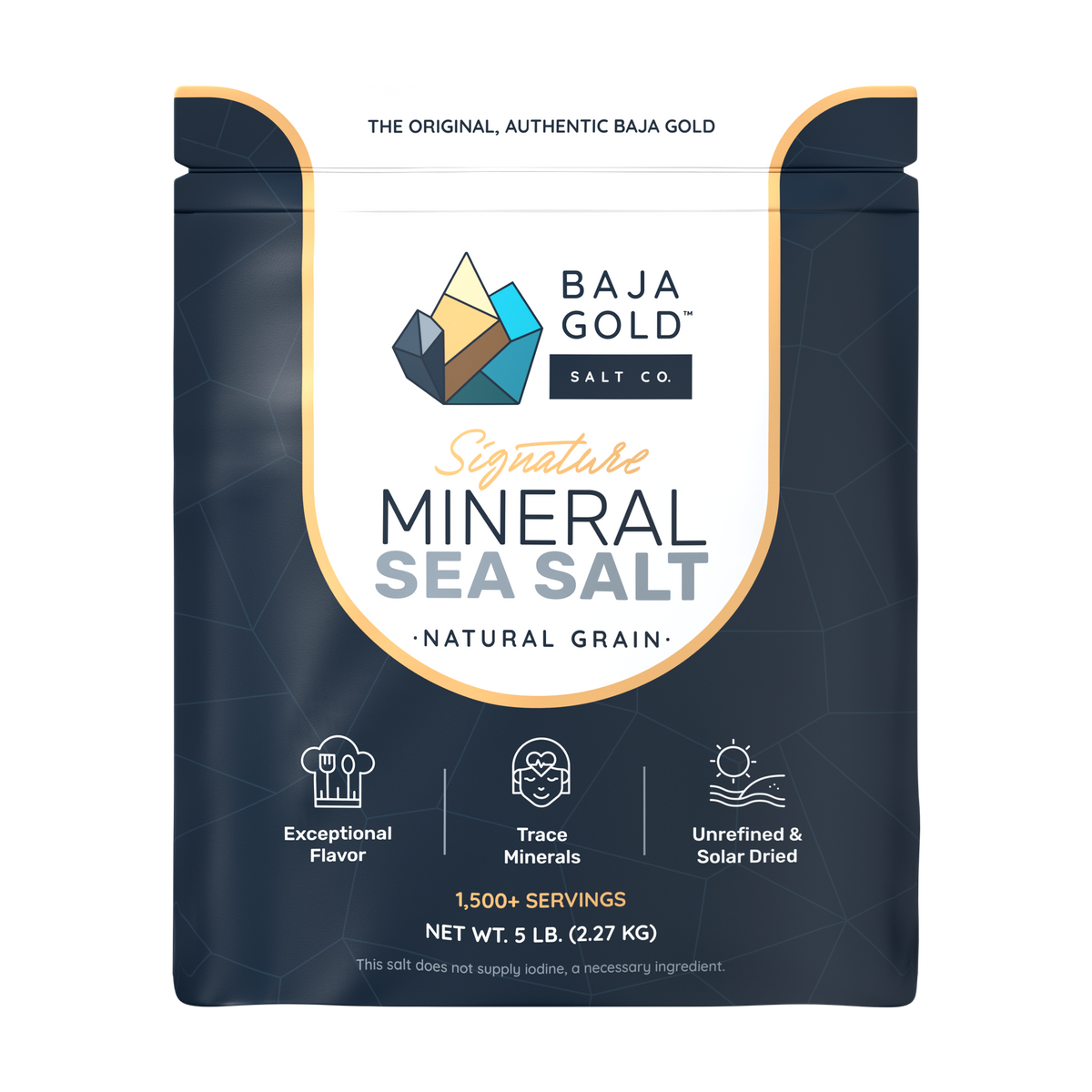Baja Gold Signature Mineral Sea Salt - Natural Grain Crystals