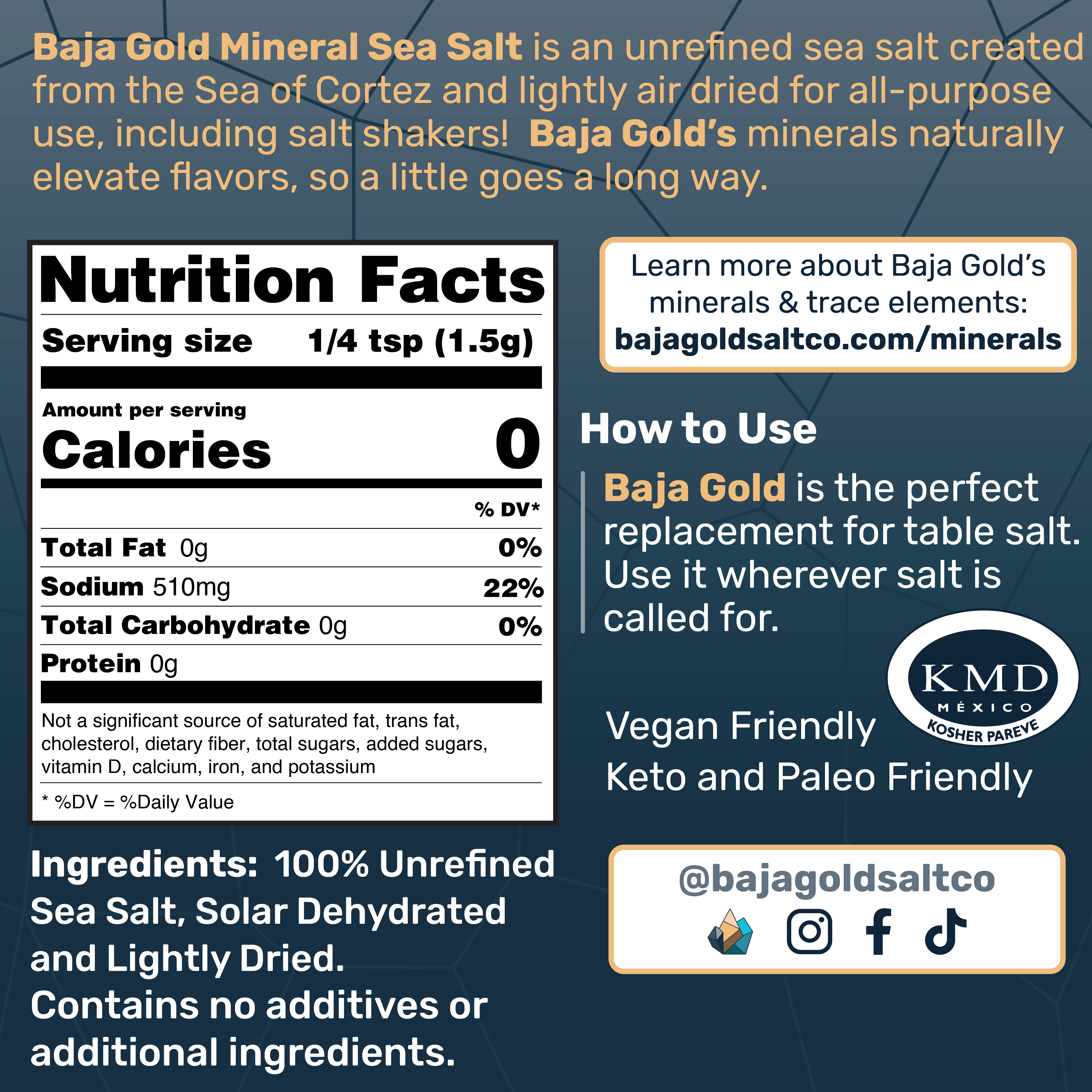 Baja Gold Mineral Sea Salt - Grinders and Refills