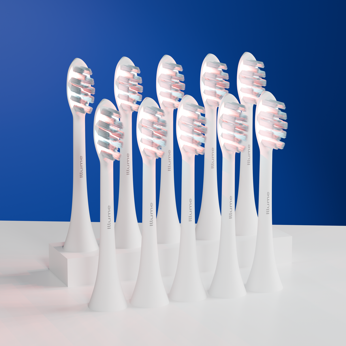 Illume Sonic Toothbrush Replacement Heads with 6 LEDs - Compatible with Illume Brush