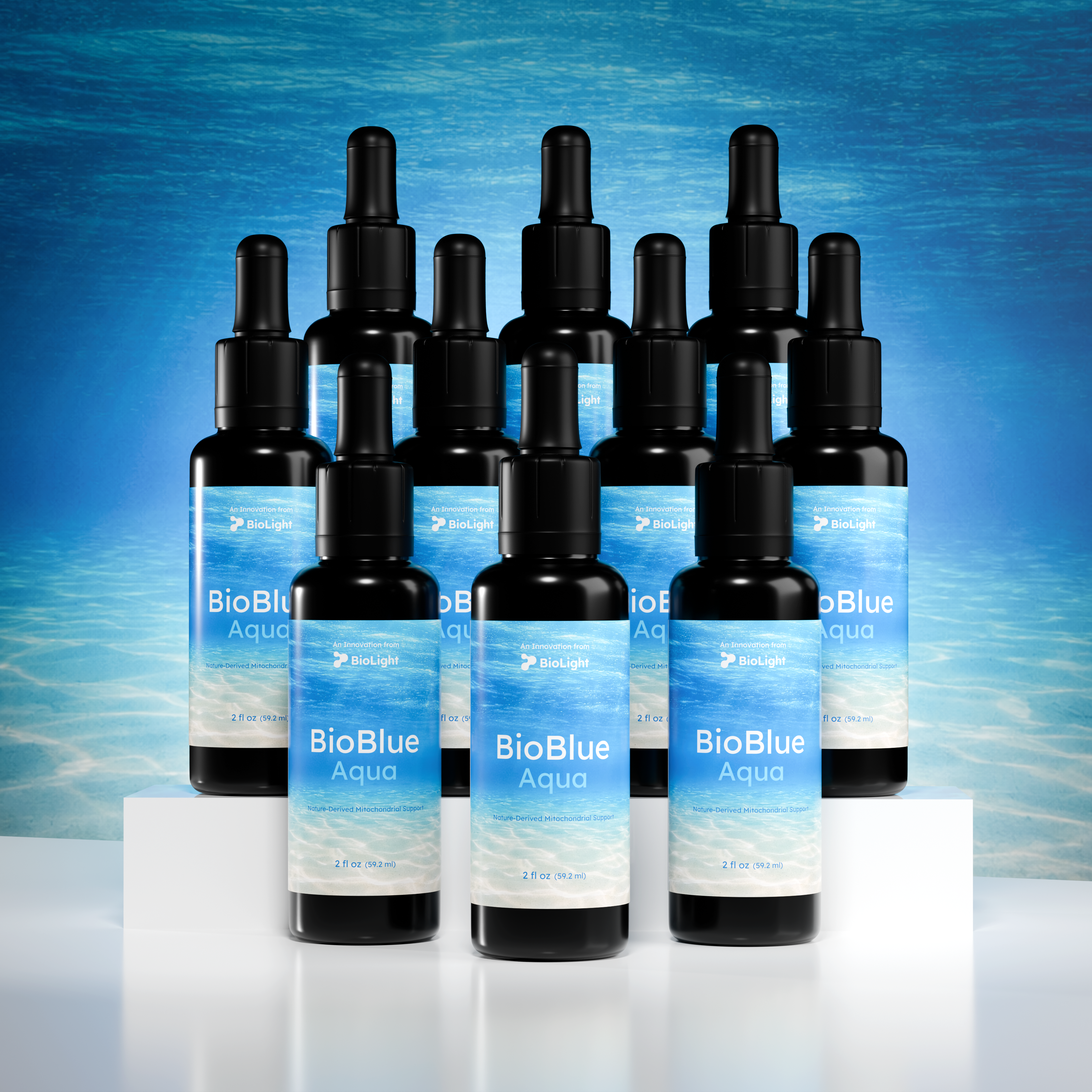 BioBlue Aqua | Nature-Derived Mitochondrial + Energy Support | Organic Blue Spirulina