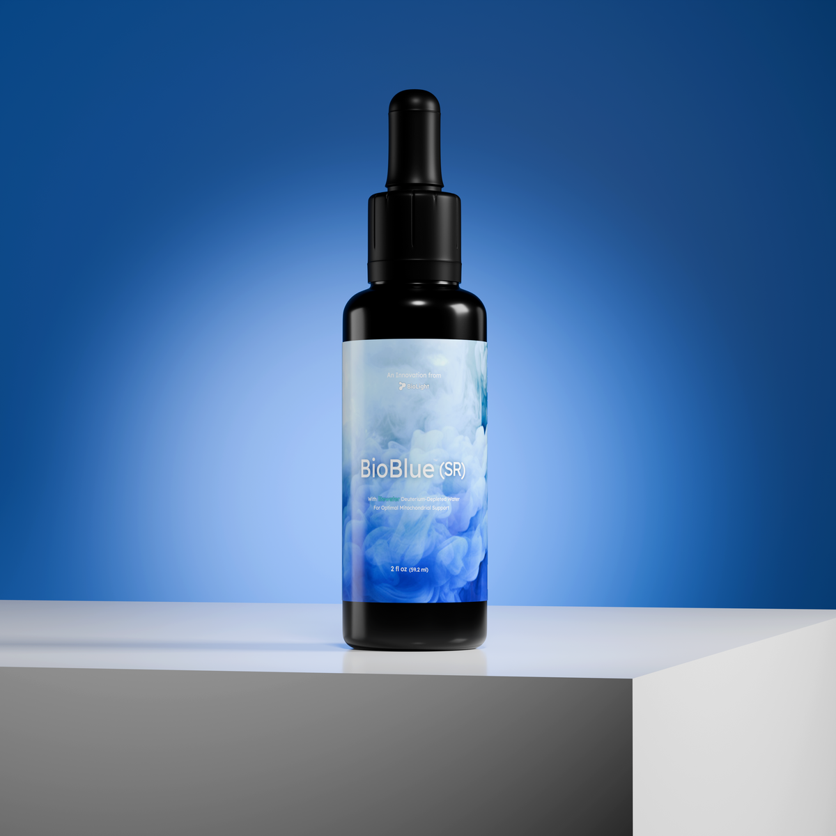 BioBlue (SR): 50/50 Blend | Sustained Release Mitochondrial Support | Made w/ Litewater Deuterium-Depleted Water | 1% Solution, USP Grade