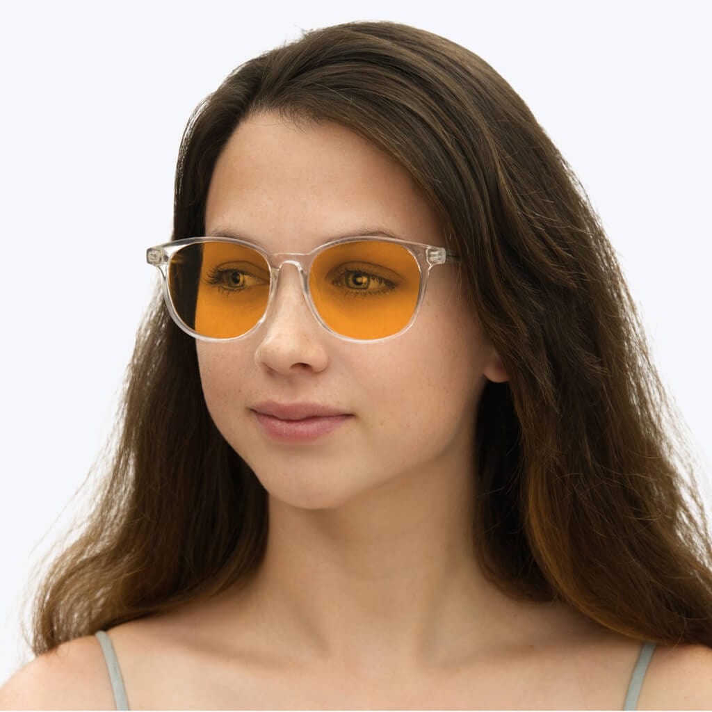 SunDown Billie Blue Blocking Glasses - Crystal