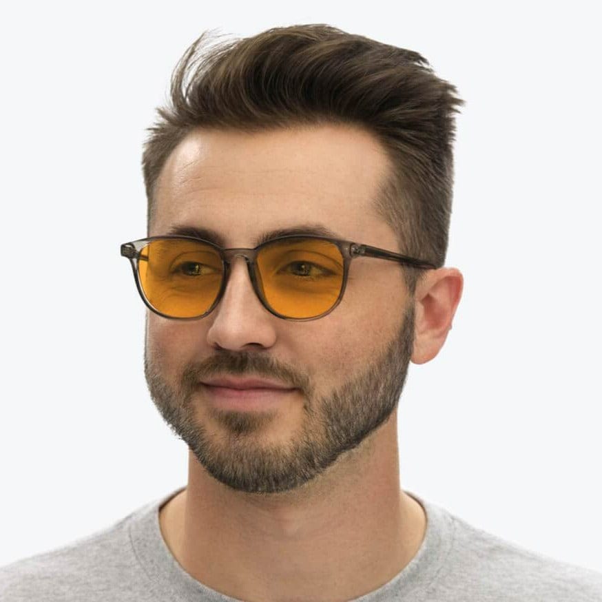 SunDown Billie Blue Blocking Glasses-Pearl Grey