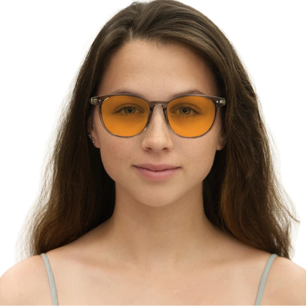 SunDown Billie Blue Blocking Glasses-Pearl Grey