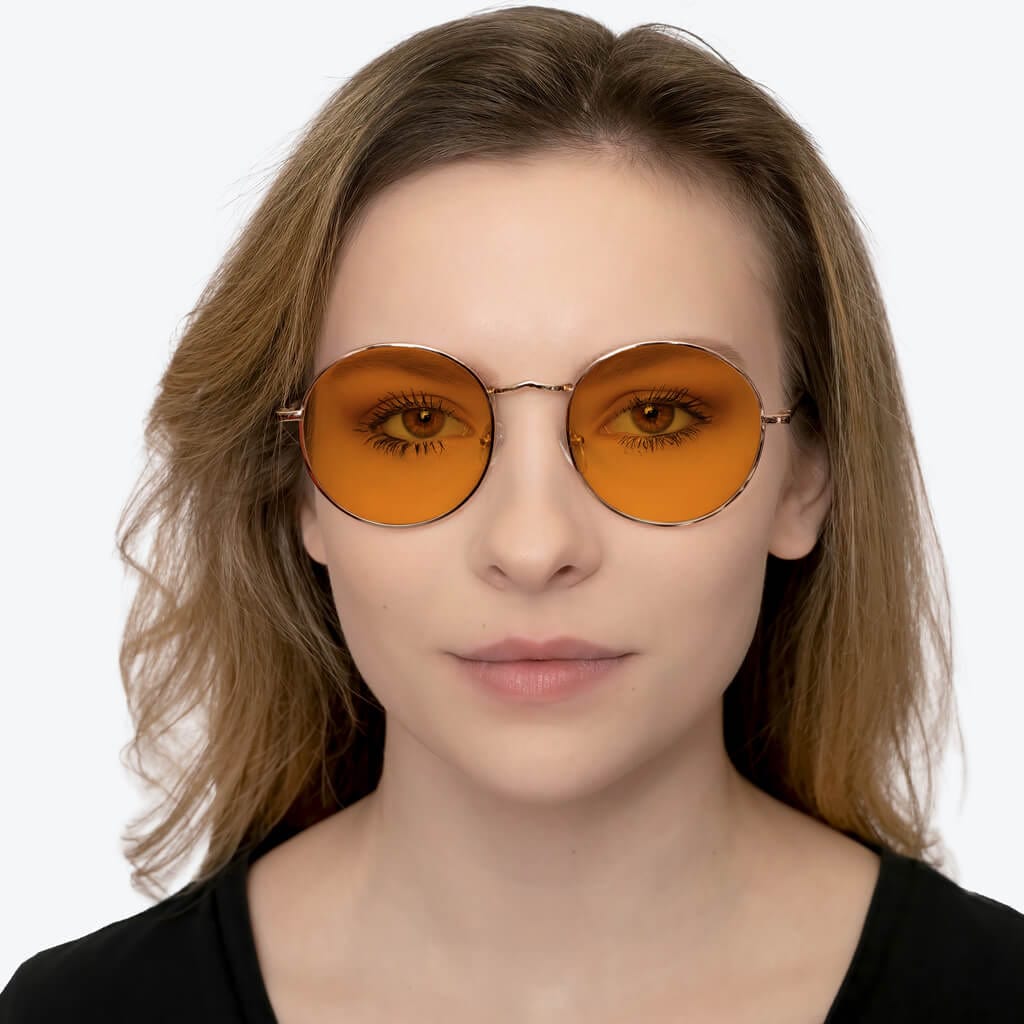SunDown Elton Blue Blocking Glasses - Gold