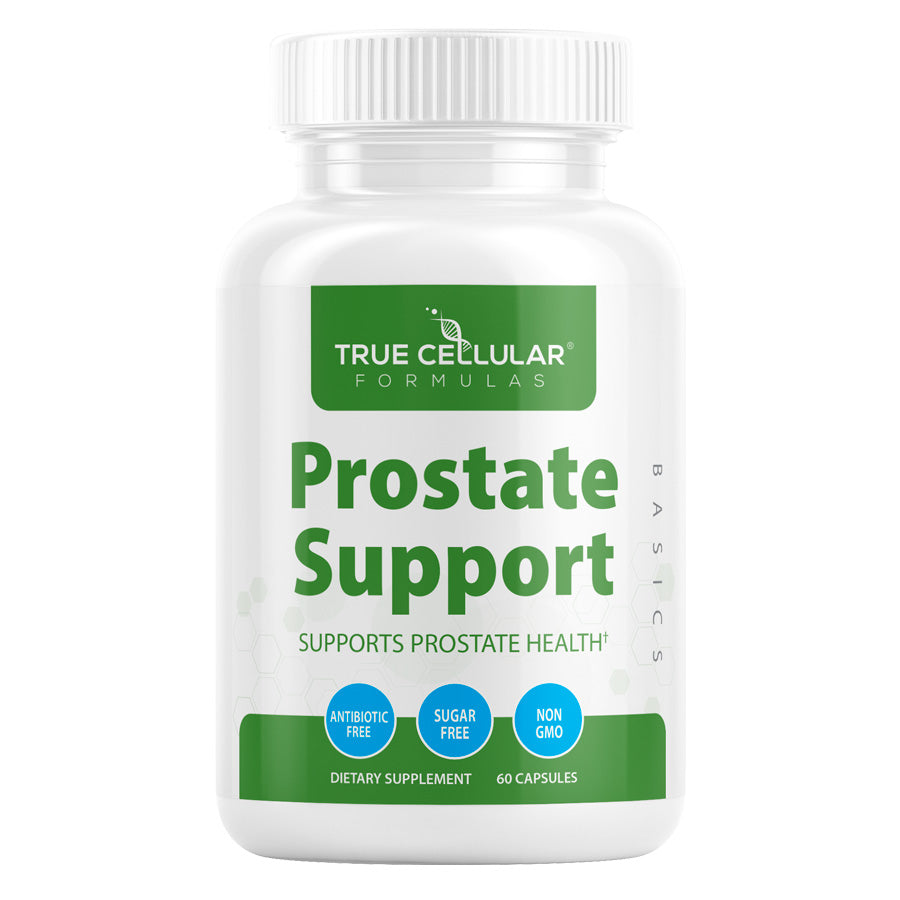 True Cellular Formulas Prostate Support dietary supplement bottle on a white background